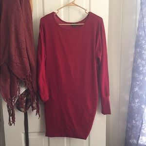 Red sweater dress
